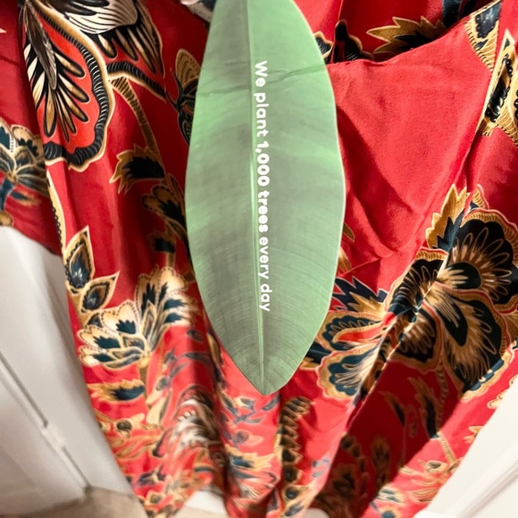 NWT Farm Rio Maxi Dress boho tropical Parrot Print Long Sleeves - Picture 10 of 15